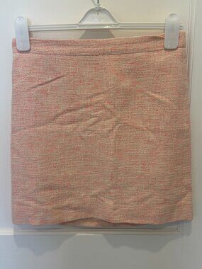 J. Crew Tweed Skirt with Coral / Neon Orange Accents
